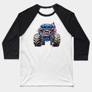 4th of July Monster Truck #6 Baseball T-Shirt